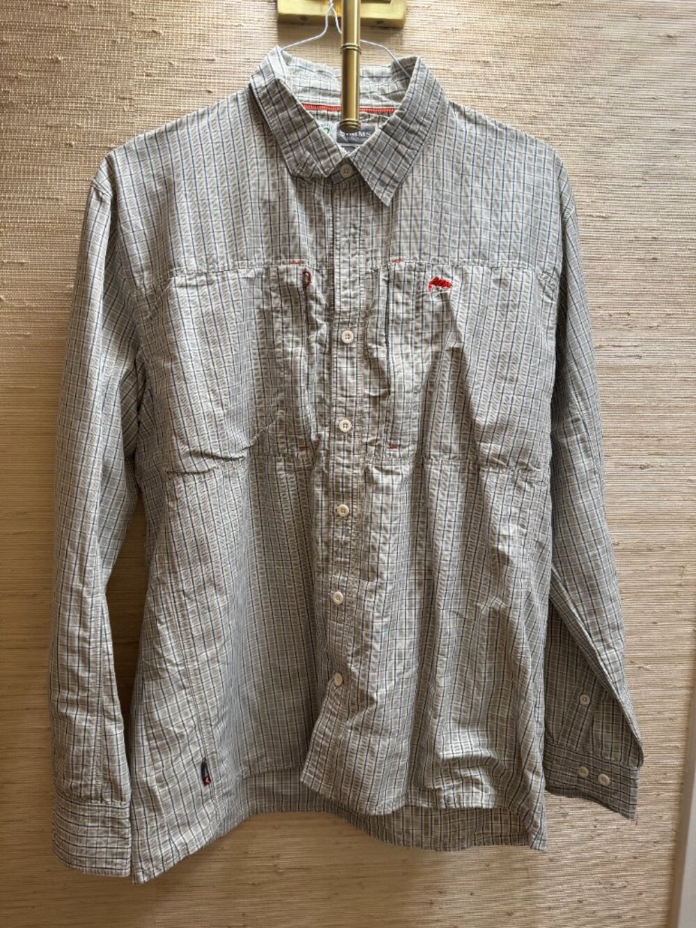 Simms Stone Cold LS Shirt Size L Neutral Performance Fishing Shirt EUC UPF 50